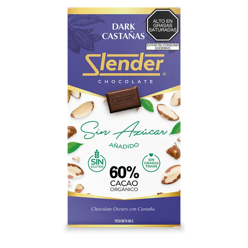 Slender - Dark Castañas (80 gr.) al 60%